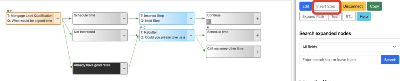 Inset Step Insert Step between a Response and Step - Yonyx